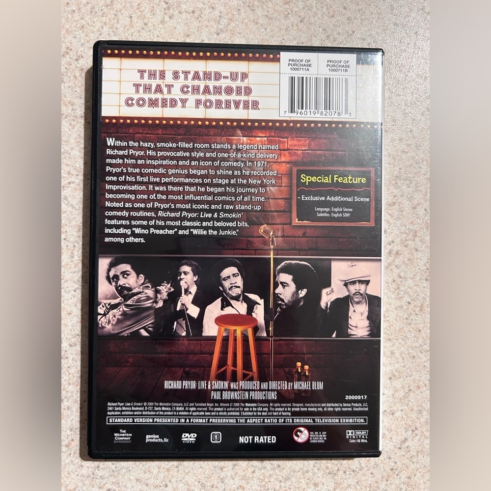 Richard Pryor Live & Smokin' DVD - Picture 3 of 3